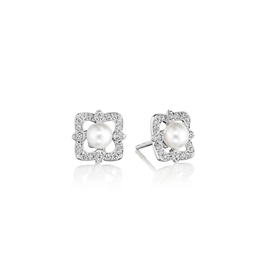 FIORE PEARL & DIAMOND STUD