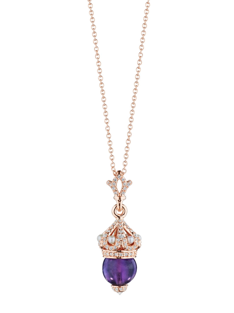 SMALL ORB PEARL & DIAMOND PENDANT