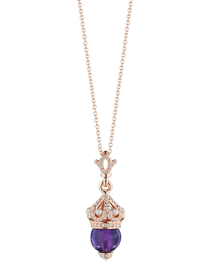 SMALL ORB PEARL & DIAMOND PENDANT