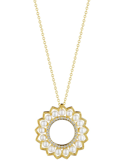 BELLE BEADED PEARL & DIAMOND PENDANT