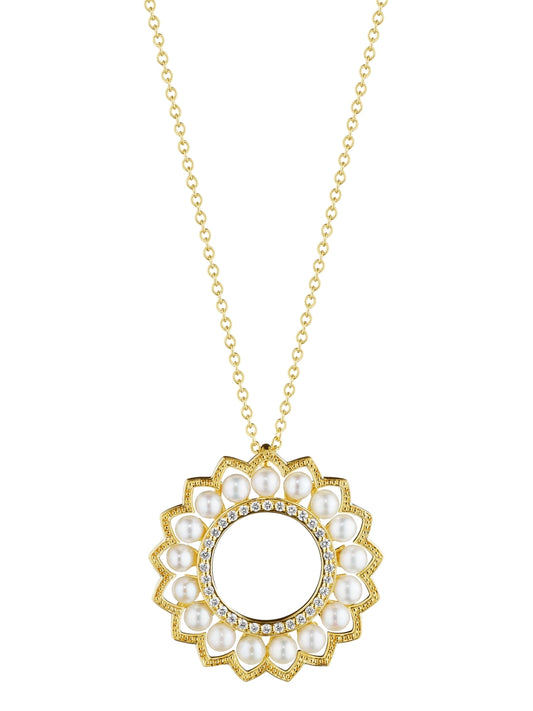 BELLE BEADED PEARL & DIAMOND PENDANT