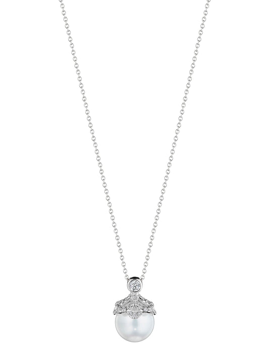FLORET DIAMOND & PEARL CAP PENDANT