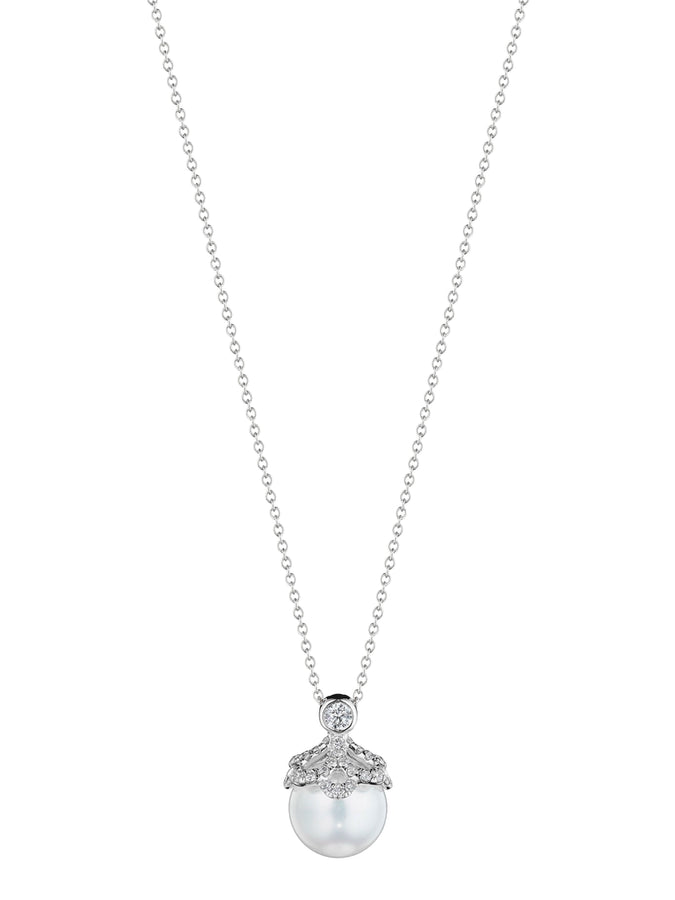 FLORET DIAMOND & PEARL CAP PENDANT