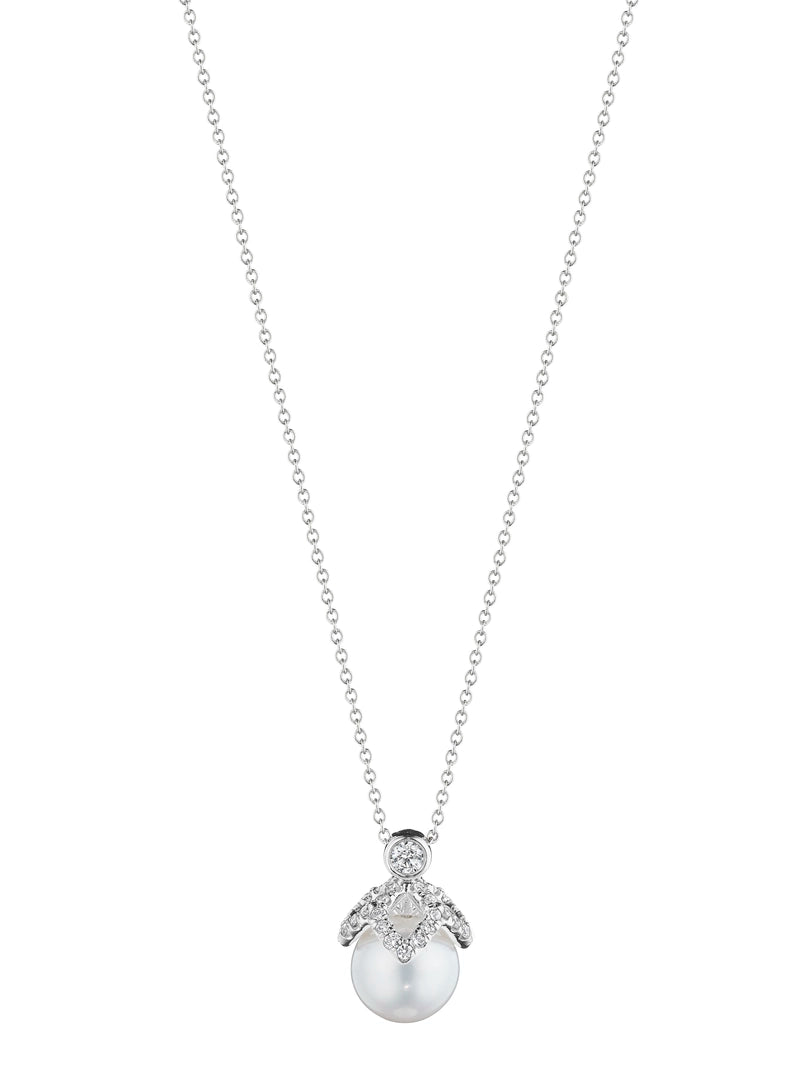 PETAL DIAMOND & PEARL CAP PENDANT