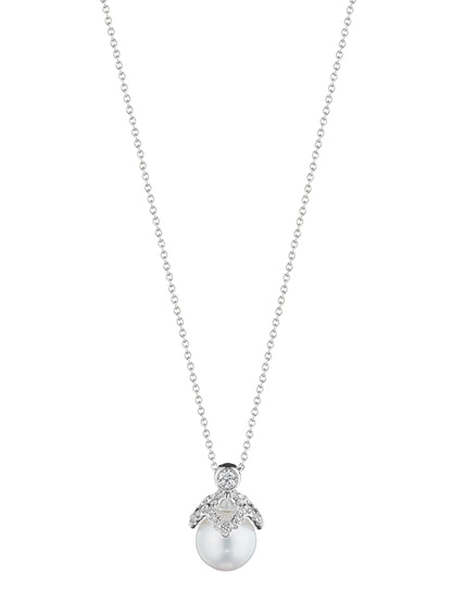 PETAL DIAMOND & PEARL CAP PENDANT