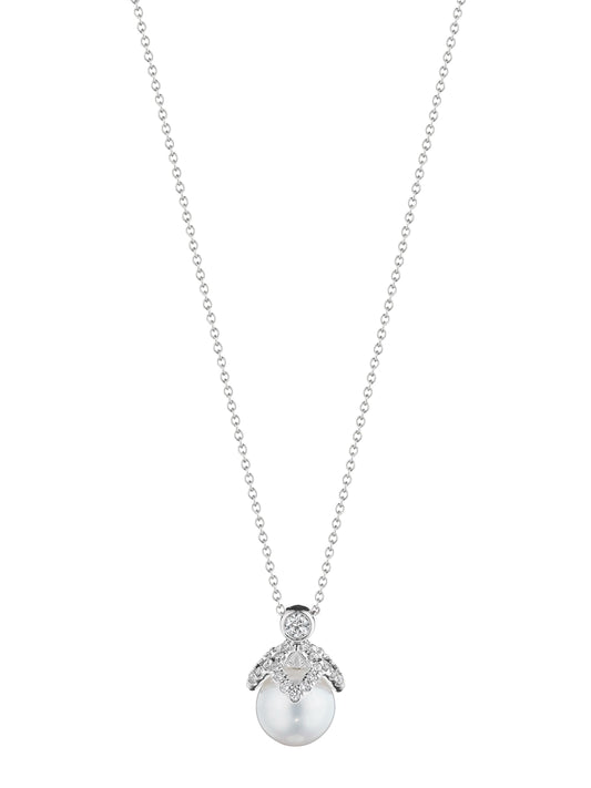 PETAL DIAMOND & PEARL CAP PENDANT