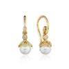 PETAL DIAMOND & PEARL CAP DANGLE EARRING