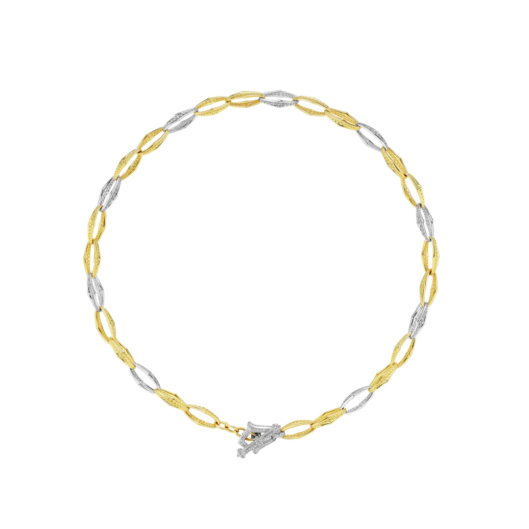 ROSECLIFFE ALTERNATING DIAMOND LINK 18" NECKLACE