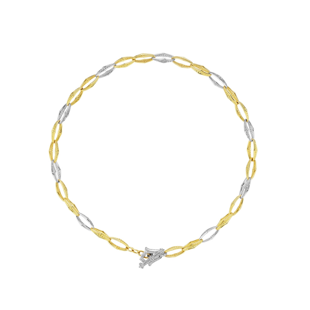 ROSECLIFFE ALTERNATING DIAMOND LINK 18" NECKLACE