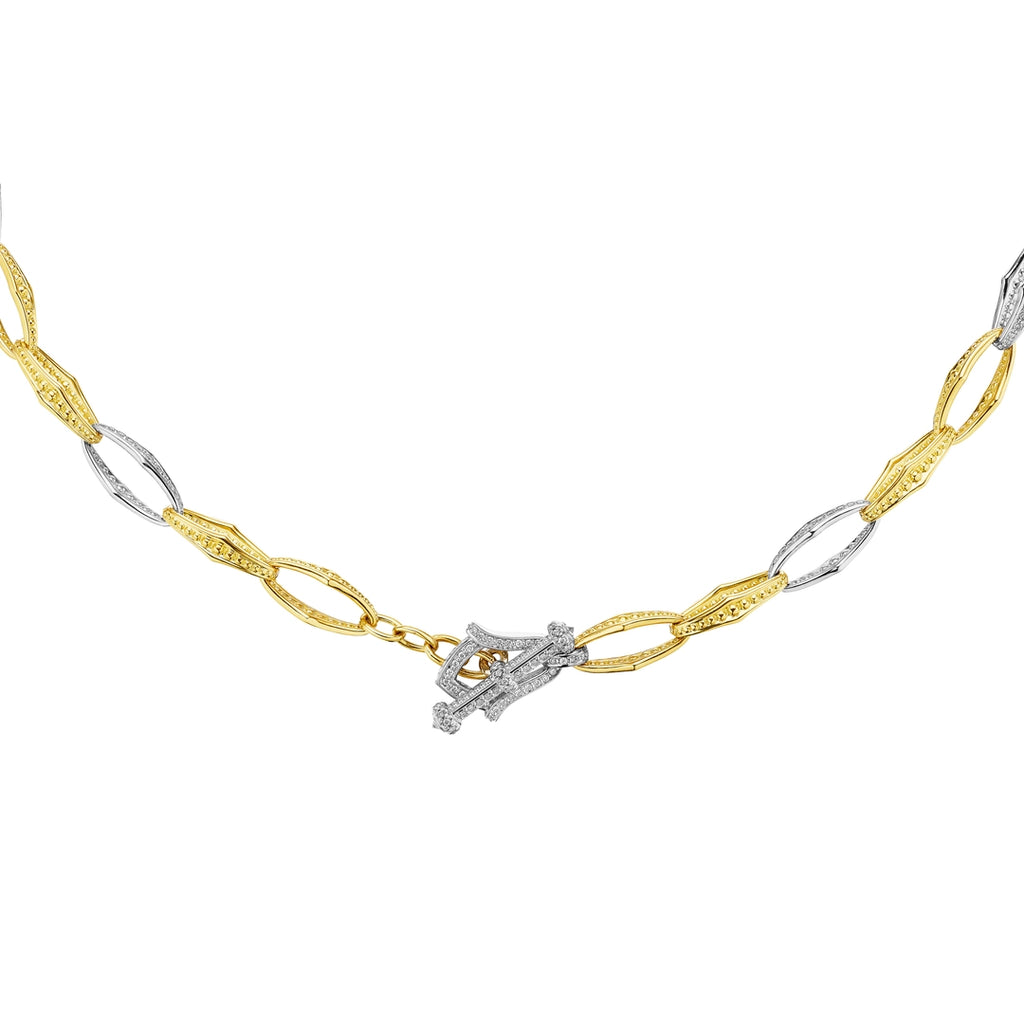 ROSECLIFFE ALTERNATING DIAMOND LINK 18" NECKLACE