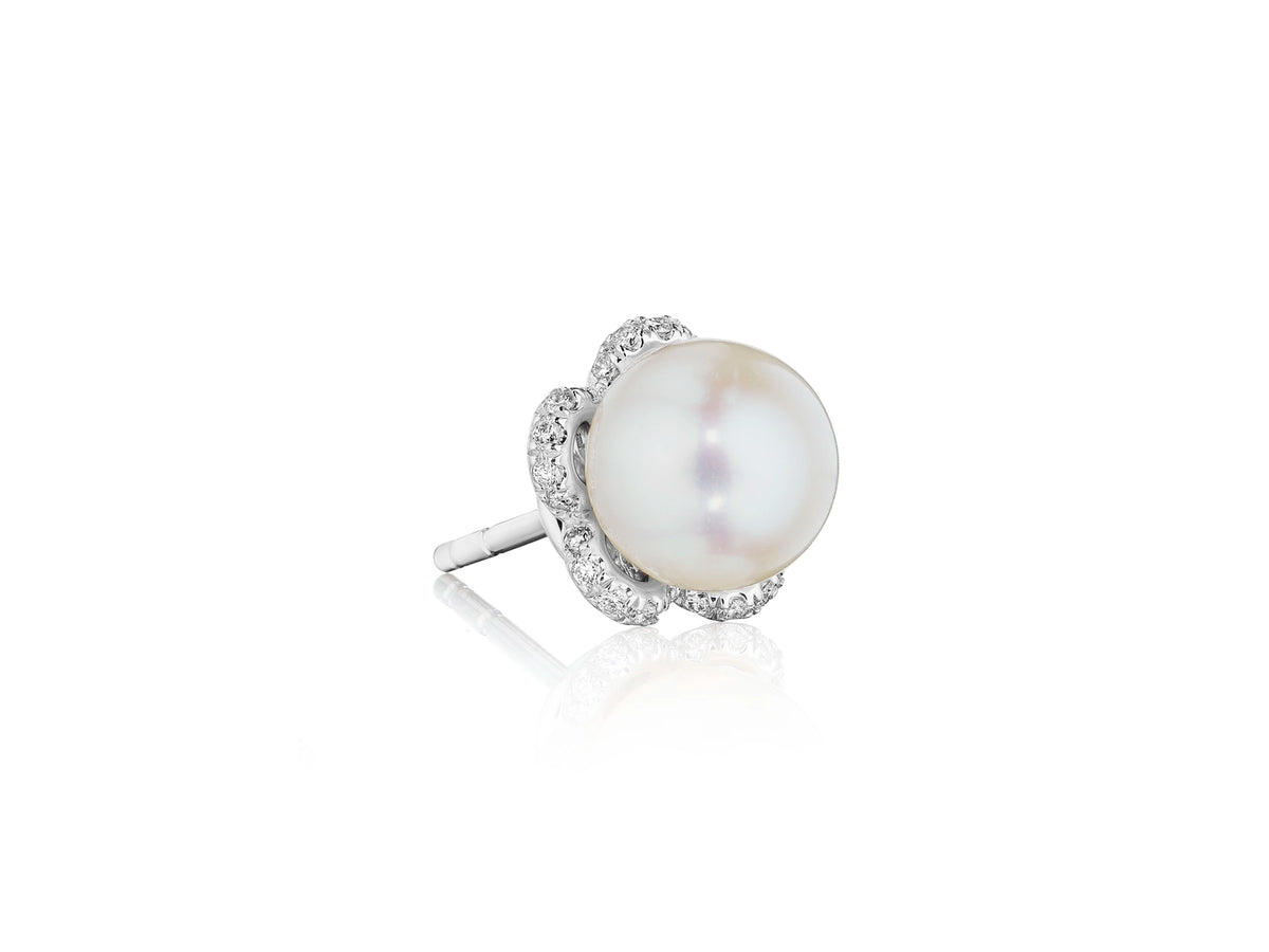 TIARA DIAMOND & PEARL STUD