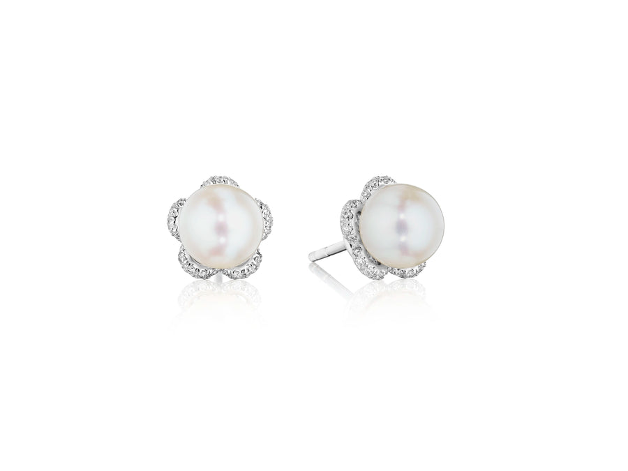 TIARA DIAMOND & PEARL STUD