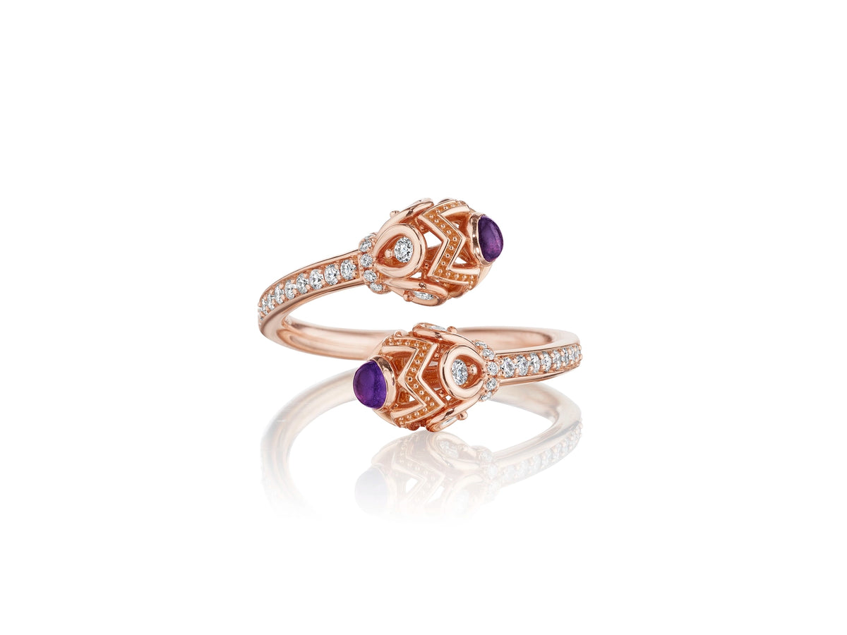 BEAD 1 DIAMOND & AMETHYST TOI ET MOI RING