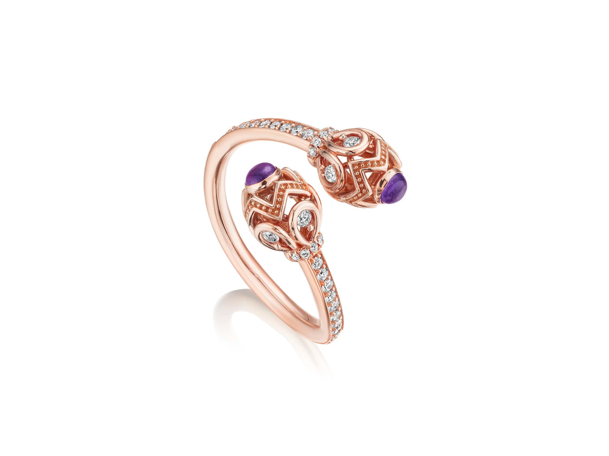 BEAD 1 DIAMOND & AMETHYST TOI ET MOI RING