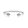 BEAD 1 DIAMOND & BLUE TOPAZ TOI ET MOI BANGLE
