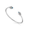 BEAD 1 DIAMOND & BLUE TOPAZ TOI ET MOI BANGLE
