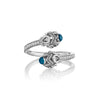 BEAD 1 DIAMOND & BLUE TOPAZ TOI ET MOI RING