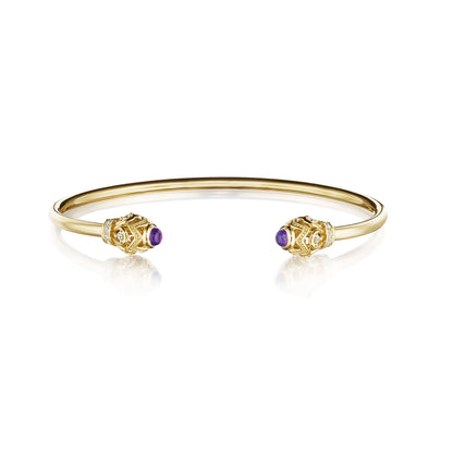 BEAD 1 DIAMOND & RHODOLITE TOI ET MOI BANGLE
