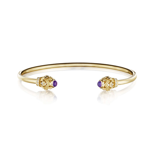 BEAD 1 DIAMOND & RHODOLITE TOI ET MOI BANGLE