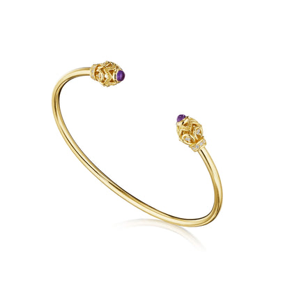 BEAD 1 DIAMOND & RHODOLITE TOI ET MOI BANGLE