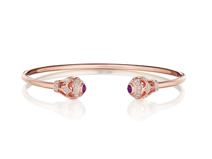 BEAD 2 DIAMOND & AMETHYST TOI ET MOI BANGLE