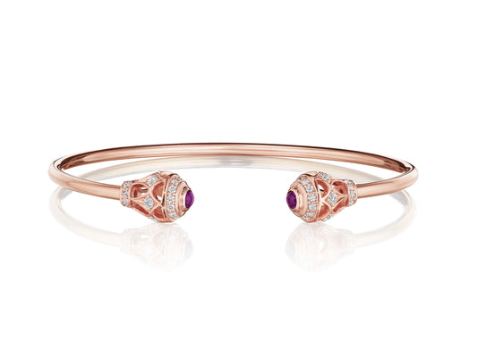 BEAD 2 DIAMOND & AMETHYST TOI ET MOI BANGLE