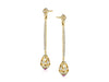BEAD 2 DIAMOND & RHODOLITE DROP EARRING