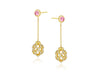 DIAMOND ROSE BEAD DROP EARRING