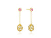 DIAMOND ROSE BEAD DROP EARRING