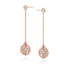 DIAMOND ROSE BEAD DROP EARRING