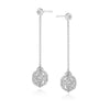 DIAMOND ROSE BEAD DROP EARRING