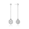 DIAMOND ROSE BEAD DROP EARRING