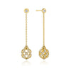 DIAMOND ROSE BEAD DROP EARRING