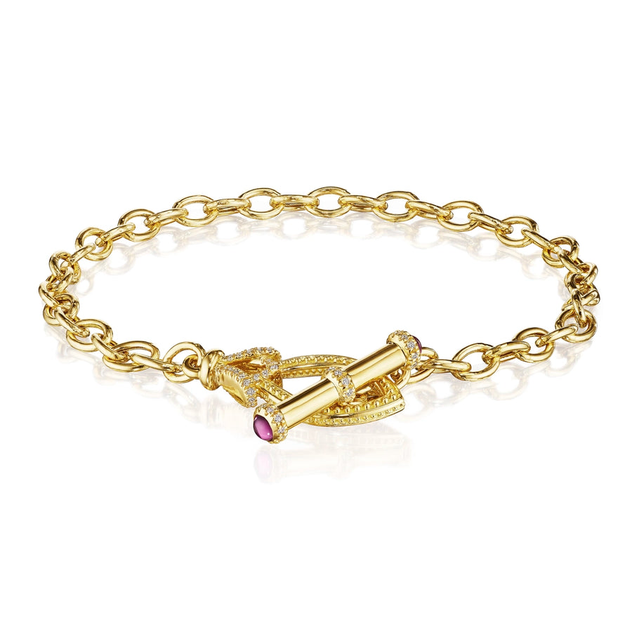 BEADED RHODOLITE TOGGLE BRACELET