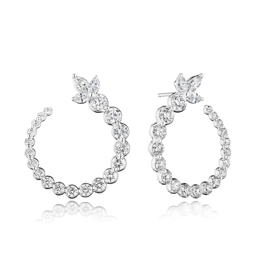 HERA MARQUISE DIAMOND CIRCLE EARRING