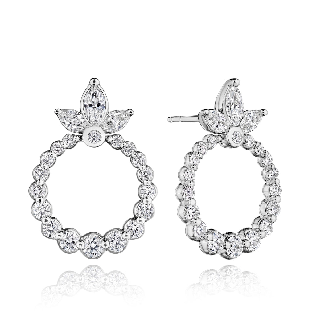 HERA SMALL MARQUISE CIRCLE DIAMOND EARRING