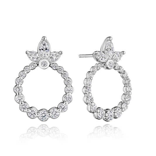 HERA SMALL MARQUISE CIRCLE DIAMOND EARRING