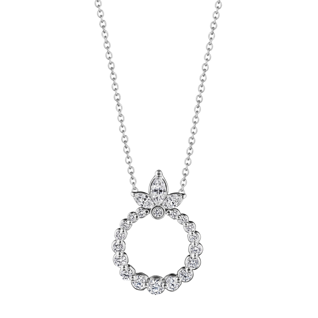 HERA SMALL MARQUISE CIRCLE DIAMOND PENDANT