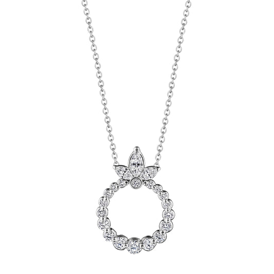 HERA SMALL MARQUISE CIRCLE DIAMOND PENDANT