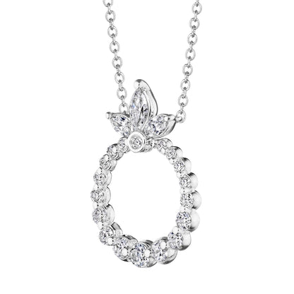 HERA SMALL MARQUISE CIRCLE DIAMOND PENDANT