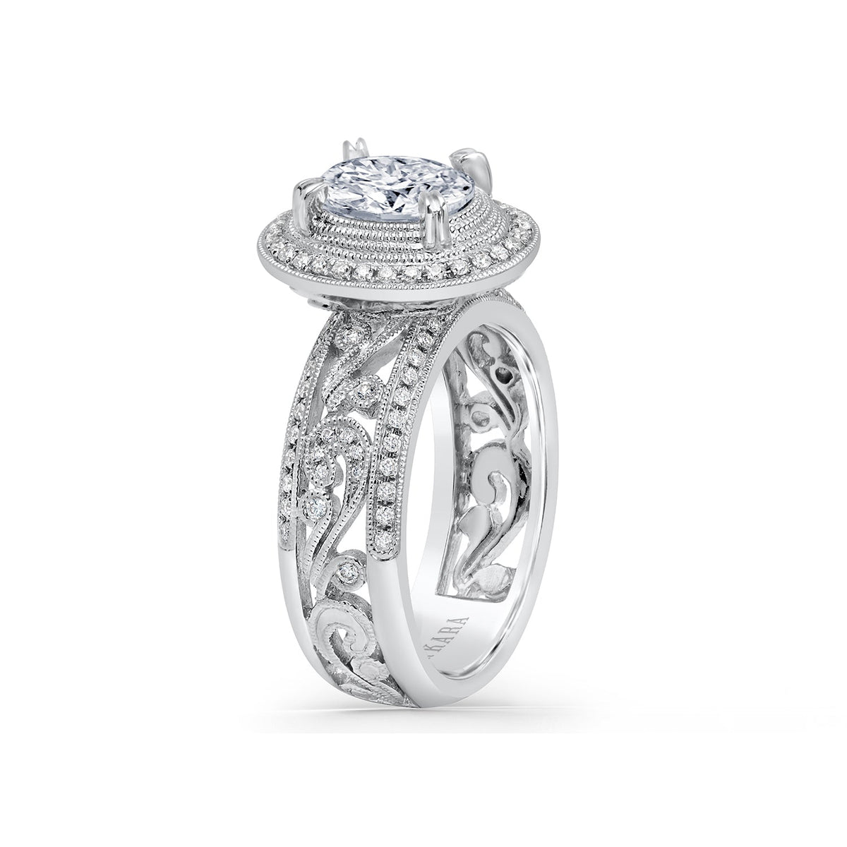 Pavé Swirl Diamond Braided Engagement Ring