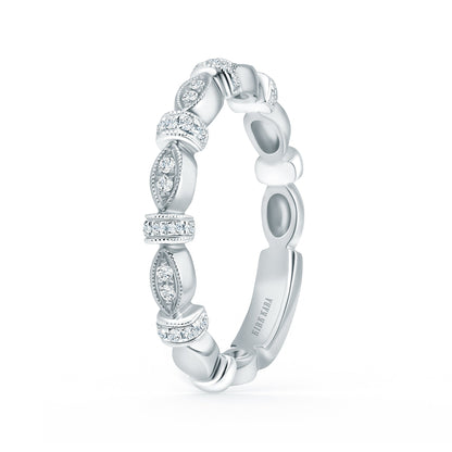 Diamond Designer Thin Geometric Bar Wedding Band