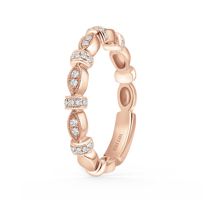 Diamond Designer Thin Geometric Bar Wedding Band