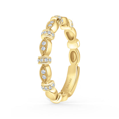 Diamond Designer Thin Geometric Bar Wedding Band