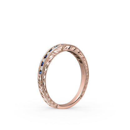 Classic Channel Sapphire Diamond Wedding Band