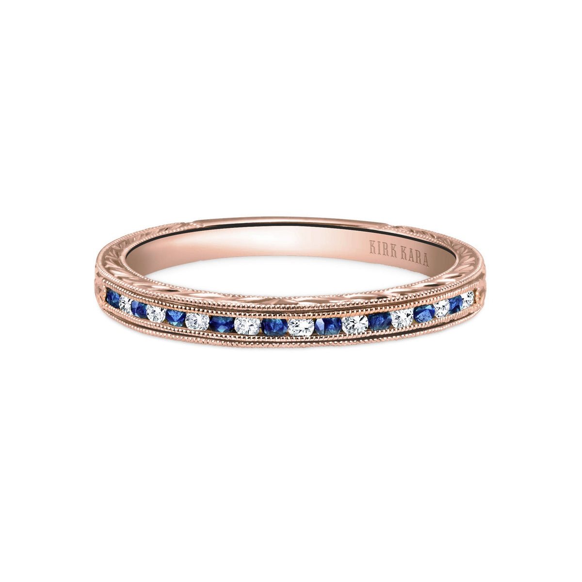 Classic Channel Sapphire Diamond Wedding Band