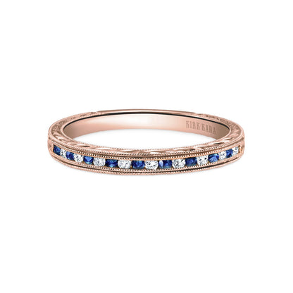Classic Channel Sapphire Diamond Wedding Band