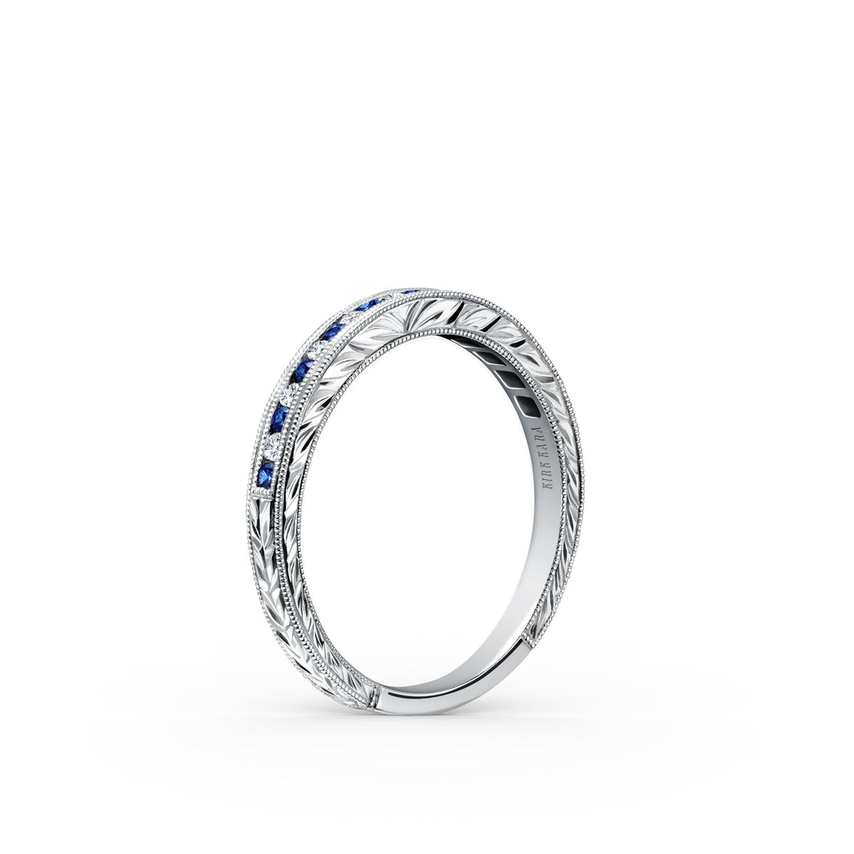 Classic Channel Sapphire Diamond Wedding Band