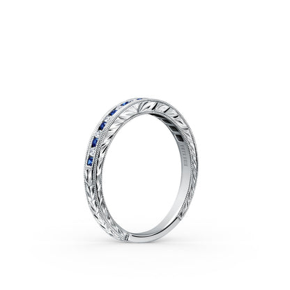 Classic Channel Sapphire Diamond Wedding Band