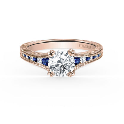 Channel Set Sapphire Diamond Engagement Ring